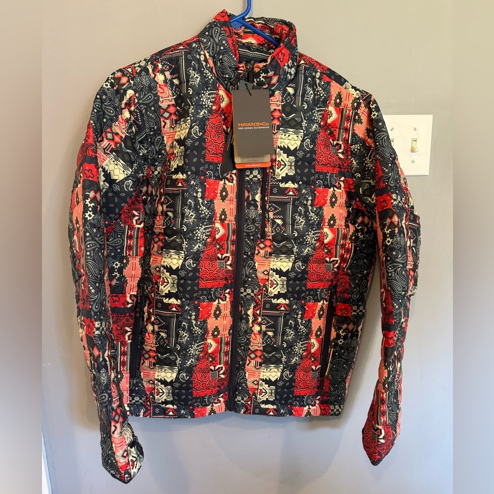 Hawke & Co Pro Performance Puffer Jacket Men’s Sz S Bandana Print HMP3271 New